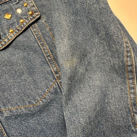 Vintage 1980’s Rhinestone and Stud Denim Jacket - Picture 4 of 7